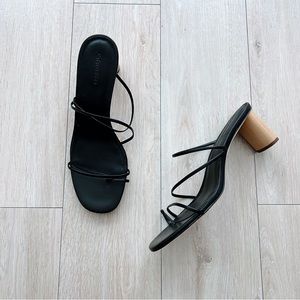 Reformation Black Strappy Heels